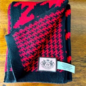 Juicy Couture Red and Black Hounstooth Scarf